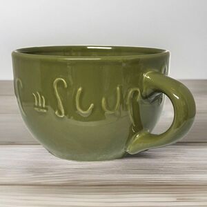 Kane Home Stoneware Soup Chowder Bowl Olive Green Large 5" x 3.5" Ceramic